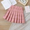 Falda Plisada para Niñas para Primavera y Otoño, Ropa Infantil a Cuadros de Color Sólido, Pantalones Falda a Cuadros de Verano, Atuendo Escolar para Actuación, Falda de Corte A