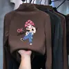 Roupa de baixo feminina com forro de fleece, novo estilo outono/inverno, roupa íntima para meninas pequenas, camiseta de manga comprida moderna e quente, top casual