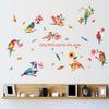 Promoção quente moderno quarto infantil mesinha de cabeceira jardim de infância layout adesivos personalizados aquarela papagaio cotovia adesivos de parede atacado