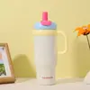 Taza de Hielo Gigante con Popote, Termo para Coche de Gran Capacidad de Acero Inoxidable 316, Taza de Agua Personalizada con un Toque de Lujo Ligero y de Alta Gama