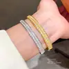 Pulsera con Hebilla Redonda de Circonita Chapada en Oro Real de 18k Pulsera de Lujo Ligero Sensación de Alta Gama Sentido del Diseño Pulsera Joyería de Mano de Nicho Venta al por Mayor
