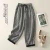 Pantalones Harem de Pierna Recta de Cintura Alta, Color Sólido, Patchwork, Adelgazantes, de Corte Holgado, Estilo Nuevo, para Mujer
