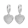 Pendientes de corazón con diamantes completos, aros para orejas de corazón modernos y exquisitos anti-pérdida, pendientes grandes de corazón súper brillantes de nuevo estilo genial