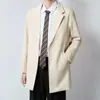 Nova Jaqueta de Terno Masculino de Comprimento Médio para Outono e Inverno Jaqueta de Terno Masculina Estilo Coreano Casual Casaco de Comprimento até o Joelho