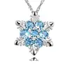 Ebay Elegante Colar de Pedra Natural Banhado a Prata Zircônia Floco de Neve Colar Pingente de Presente de Natal
