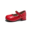 Comercio Exterior 2026 Otoño Nuevos Zapatos Rojos de Cuero para Niñas de Tacón Alto Moda Infantil Zapatos de Princesa de Punta Cuadrada Venta al por Mayor