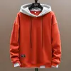 Sudadera con capucha para hombre, primavera y otoño, fina, holgada, marca de moda, chaqueta de dos piezas falsa, ropa casual de moda para hombre, moderna