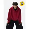Sudadera con capucha bordada vintage de tela del mismo color y base pesada, engrosada, forrada de polar, para hombre, nueva, Otoño/Invierno 2026, moderna
