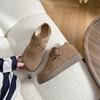 Zapatos Birkenstock de Cuero de 7 cm con Suelas Gruesas y Aumento Oculto de Altura, Punta Redonda, Estilo Casual Retro Versátil, Zapatos Birkenstock para Mujeres Petite