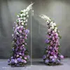 Adereços de Casamento: Arco Floral em Forma de Chifre, Cenário de Palco, Painel Curvo Pronto para Casamento ao Ar Livre