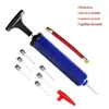 Bomba de Ar Manual Portátil do Fabricante 6 polegadas Agulhas de Ar Metálicas para Bolas, Tubos de Ar Azul e Vermelho e Bicos de Ar