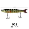 Xiankaxue Señuelo Peces Multi-Sección 13.5cm 19g Pesca en Mar Lanzamiento Largo Hundimiento Minnow Lubina Señuelo Falso Señuelo de Pesca Duro