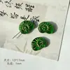 Serie Verde Amarillo de Fuegos Artificiales de Vidrio Checo Doméstico Placa Grabada Hoja Hecha a Mano Pintada con Oro Materiales y Accesorios para Pulsera DIY
