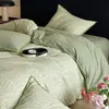 Juego de ropa de cama de cuatro piezas de algodón puro cepillado Clase A, ropa de cama de algodón de alta gama, funda de edredón gruesa, juego de tres piezas para estudiantes, sábana plana y sábana bajera