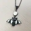 Comércio Exterior Transfronteiriço Colar com Pingente de Morcego Preto Gótico Pingente Preto Original Halloween Atacado