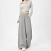Calça de terno estilo retro americano, modelagem solta, cintura alta, perna larga, calça casual para mulheres, calça reta de outono, calça versátil de comprimento total
