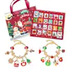 Nuevo Calendario de Adviento Europeo y Americano de 24 Compartimentos Hecho a Mano DIY Pulsera para Niños Muñeco de Nieve Creativo Caja Sorpresa Navideña Regalo