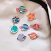 Broche Planeta Dibujo Animado Creativo Ocho Planetas Insignia de Metal Accesorios Pin para Bolso Joyería Linda Accesorios Venta al por Mayor