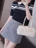 Top de punto de manga corta con cuello polo para mujer, nuevo estilo de verano, camiseta versátil con un diseño adelgazante y único