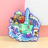 Ímãs de geladeira de borracha macia em PVC, design de desenho animado 3D, adesivos magnéticos, com cidades chinesas, um item de presente criativo e moderno