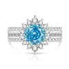 Douyin Venta Caliente Anillo de Gemas de Colores Corte Rosa Paparazzi Joyería de Diamante de Alto Carbono Brillante Transfronteriza Transmisión en Vivo Dropshipping