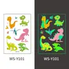 Pegatinas de Tatuaje que Brillan en la Oscuridad Impermeables Temporales Lindas de Dinosaurio Unicornio Sirena Tatuaje de Dibujos Animados para Niños