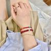 Pulseira de cinábrio natural feminina alto teor areia dourada roxa contas douradas koi esta pulseira ano da vida para enviar presente para namorada atacado