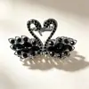 Grampo de Cabelo Médio com Garra Grande de Cisne Brilhante de Diamante de 10cm para Mulheres, Presilha Exquisita para a Parte de Trás da Cabeça, Presilha de Tubarão para Meio Preso, Acessório de Cabelo Elegante