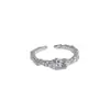 106 Estilo Coreano Ins Diseño de Nicho Minimalista Joker Micro-incrustado Textura de Circonita Textura Anillo Abierto de Plata de Ley S925 para Mujer