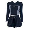 Traje de baño de manga larga dividido para mujer, traje de baño conservador de aguas termales, conjunto de dos piezas ajustado para estudiantes y niñas, venta al por mayor