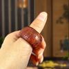 Anillo de Mujer de Palosanto Luz de Lujo Red de Subastas Anillo de Caoba Moda Personalidad Nicho Ajustable Voz Vibrante Suministro en Vivo