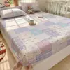 Sábana Individual de Hilo Rizado Grado A Materno e Infantil Cubre Cama de Hilo Arrugado Juego de Tres Piezas Protector de Colchón de Cobertura Total Antideslizante