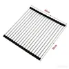 Alfombrilla de Silicona Aislante del Calor Manteles Individuales Base para Ollas Persianas Enrollables de Acero Inoxidable Escurridor Plegable Alfombrilla de Mesa Antiescaldaduras Doméstica Resistente a Altas Temperaturas