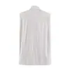 Estilo Europeo y Americano Transfronterizo Z Nueva Moda Ropa para Mujer al por Mayor Camisa Rayada con Tira Acolchada de Hombro y Lazo 4764031