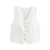 Chaleco sin mangas con cuello en V de lino mezclado estilo europeo y americano transfronterizo al por mayor para mujer nuevo ZRA en stock AliExpress