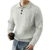 Suéter de Tricô com Ponto Trançado de Cor Sólida de Alta Qualidade para Homens, Espessado e Quente, Novo Estilo Outono e Inverno, Adequado como Camada Interna ou Camisa Base