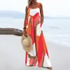 Mono de Verano 2026 Estilo Resort Transfronterizo Europeo y Americano para Mujer Tallas Grandes Estampado con Tirante de Botón Ajustable Pantalones de Pierna Ancha para Mujer