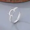 Anel Aberto Personalizado S925 Prata Esterlina Oval 4x6/6x8/8x10mm Estilo Ins Cravejado com Diamante Feito à Mão DIY