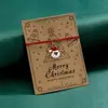 Aleación de Navidad Alce Papá Noel Árbol de Navidad Copo de Nieve Caramelo Guantes Colgante Pulsera de Tarjeta Trenzada