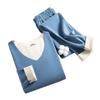 Conjunto de Ropa Interior Térmica de Doble Cara De Moa para Mujeres y Hombres, Sin Costuras, Cálido, Capa Base con Forro de Felpa, Engrosado