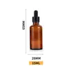Frascos goteros de 5 ml a 100 ml con punta de goma, frascos marrones para aceites esenciales, frascos de vidrio marrones para cosméticos a prueba de luz, frascos vacíos pequeños para dispensar muestras