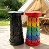 Banco Dobrável Retrátil Arco-Íris para Exterior Banco de Pesca Portátil para Camping Viagem Fila Banco Atacado de Fábrica Transfronteiriço