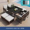 Mesa e Cadeiras para Terraço de Pátio de Villa Rattan à Prova d'Água e de Sol Mesa Longa de Hotel B&B Mesa de Jantar ao Ar Livre Cadeira de Rattan Conjunto de Três Peças