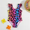 Traje de baño de una pieza con estampado de leopardo para niños 2027 Fabricante Transfronterizo Venta al por Mayor Dibujos Animados Lindo Niña Pequeña Bebé Ropa de Baño de Comercio Exterior