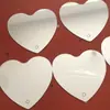 Lente de Vidro em Formato de Coração com Revestimento Prateado Unilateral, Decoração de Superfície de Espelho de Alta Definição, Espelho de Coração Decoração de Brinquedo Presente