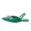 Sandálias Mule Estilo Coreano de Verão Bico Fino Sandálias com Bico de Strass Sapatos Baixos Femininos Bico Fino Tira no Calcanhar Sandálias para Uso Externo Ebay