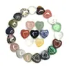 Popular Transfronterizo 20*9mm Corazón Piedra Natural Gema Cristal Rosa Malaquita Forma de Corazón Colgante de Joyería DIY Adornos