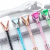 Versão coreana criativa de caneta de cristal giratória grande caneta de diamante atacado logotipo para impressão escritório papelaria estudante caneta esferográfica de plástico