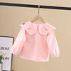 Camisa blanca de niña Primavera y Otoño manga larga top interior estilo coreano camisa blanca básica para niños camisa de bebé estilo occidental con solapa