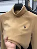 Capa base térmica de cuello alto para hombre, Otoño e Invierno, Engrosada, Cálida, Doble cara de forro polar, Sudadera interior, Doble cuello, Camiseta de manga larga para hombre